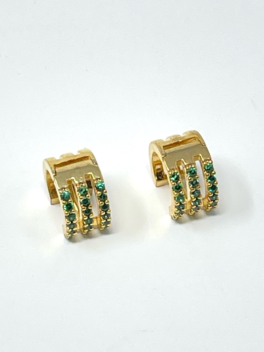 New Anthropologie's Multi-Row Gold Crystal Huggie Hoop Earring